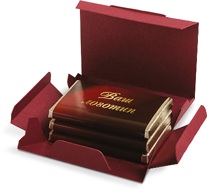 Шоколадные наборы с логотипом, Ларец с шоколадными плитками 36 г Шоколадные наборы с логотипом, Ларец с шоколадными плитками 36 г