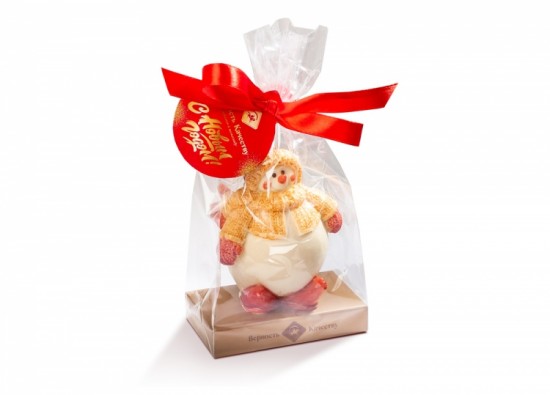 Новогодняя коллекция 2020, Снеговик из шоколада ручной работы, 180 г Новогодняя коллекция 2020, Снеговик из шоколада ручной работы, 180 г