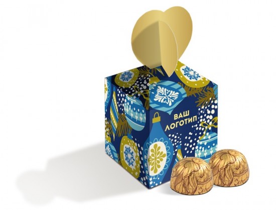 Шоколадные подарки на Новый Год 2021, Набор конфет, Куб 100 г арт. Т2749