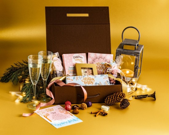 Большие подарочные наборы, Подарочный набор в коричневой коробке: коллекция Пряничная арт. Т2854