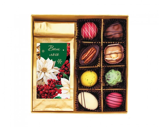 Подарочные наборы, Подарочный набор Конфеты ручной работы с чаем (КРР 8/ чай 50 г) арт. Т3828 Подарочные наборы, Подарочный набор Конфеты ручной работы с чаем (КРР 8/ чай 50 г) арт. Т3828